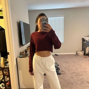 Women's Maroon Crop Top